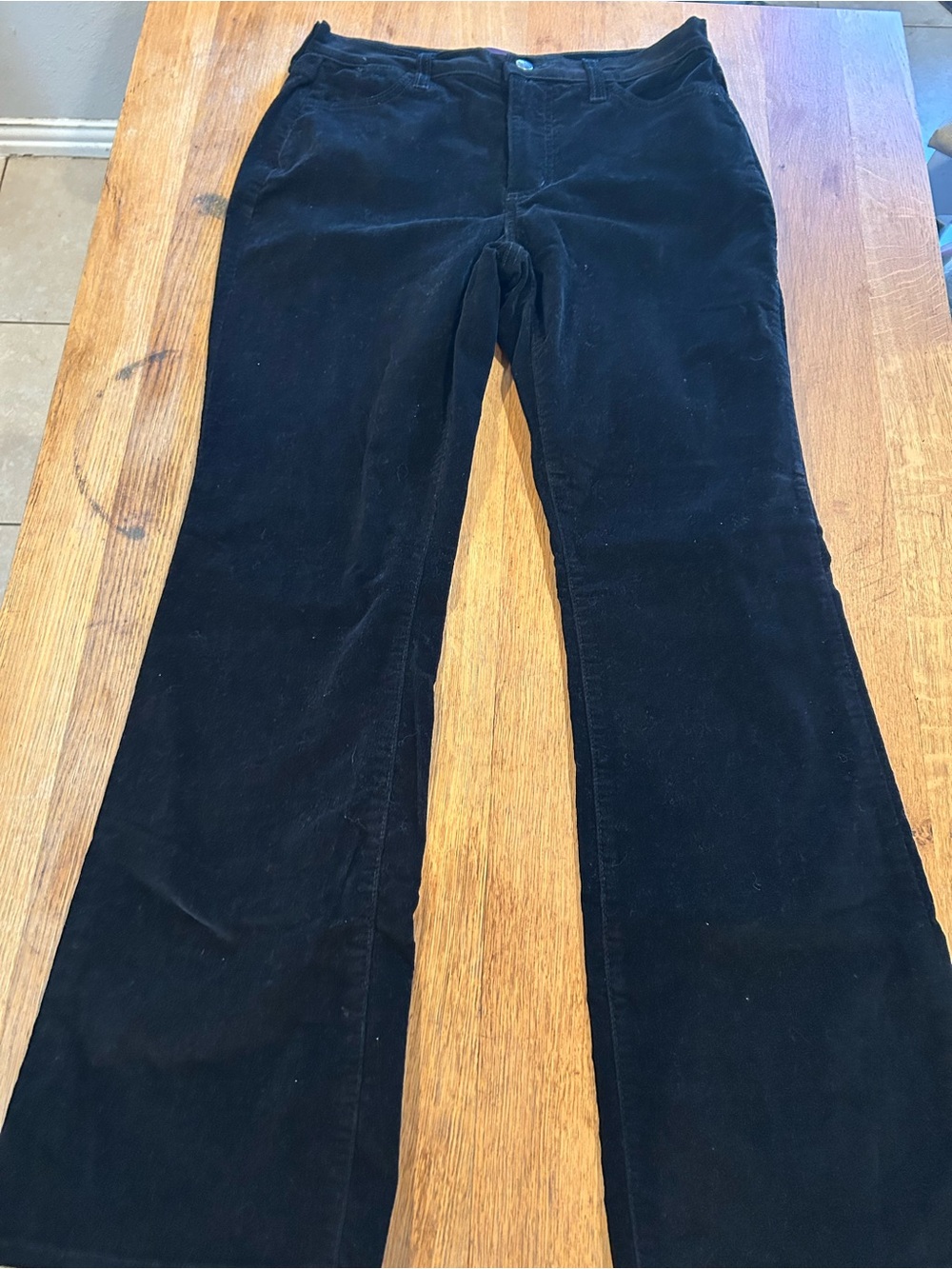 NYDJ Black Corduroy Wide Leg Jeans